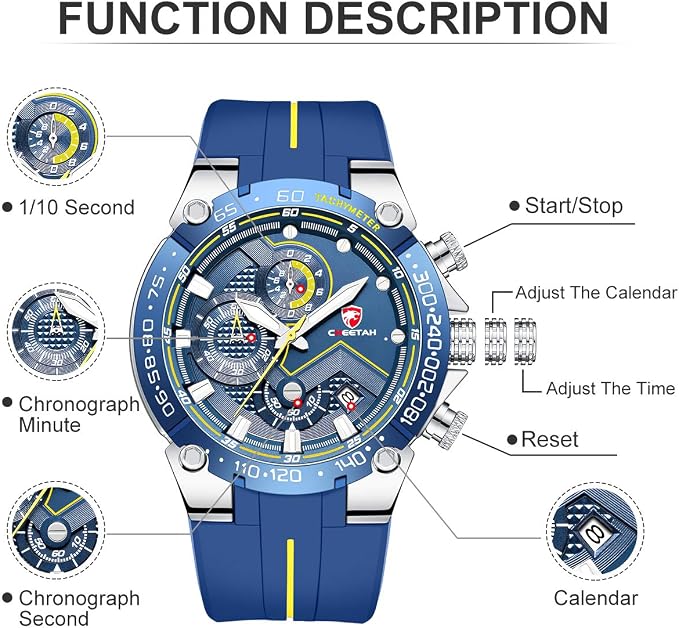 Cheetah Titan Chronograph Watch – Premium Military-Inspired Design with Waterproof Performance
