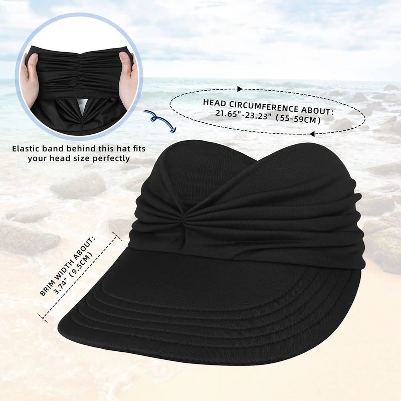 ☀️Women's UPF 50+ UV Protection Sun Visor Hat detail view