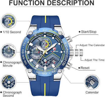 Cheetah Titan Chronograph Watch – Premium Military-Inspired Design with Waterproof Performance