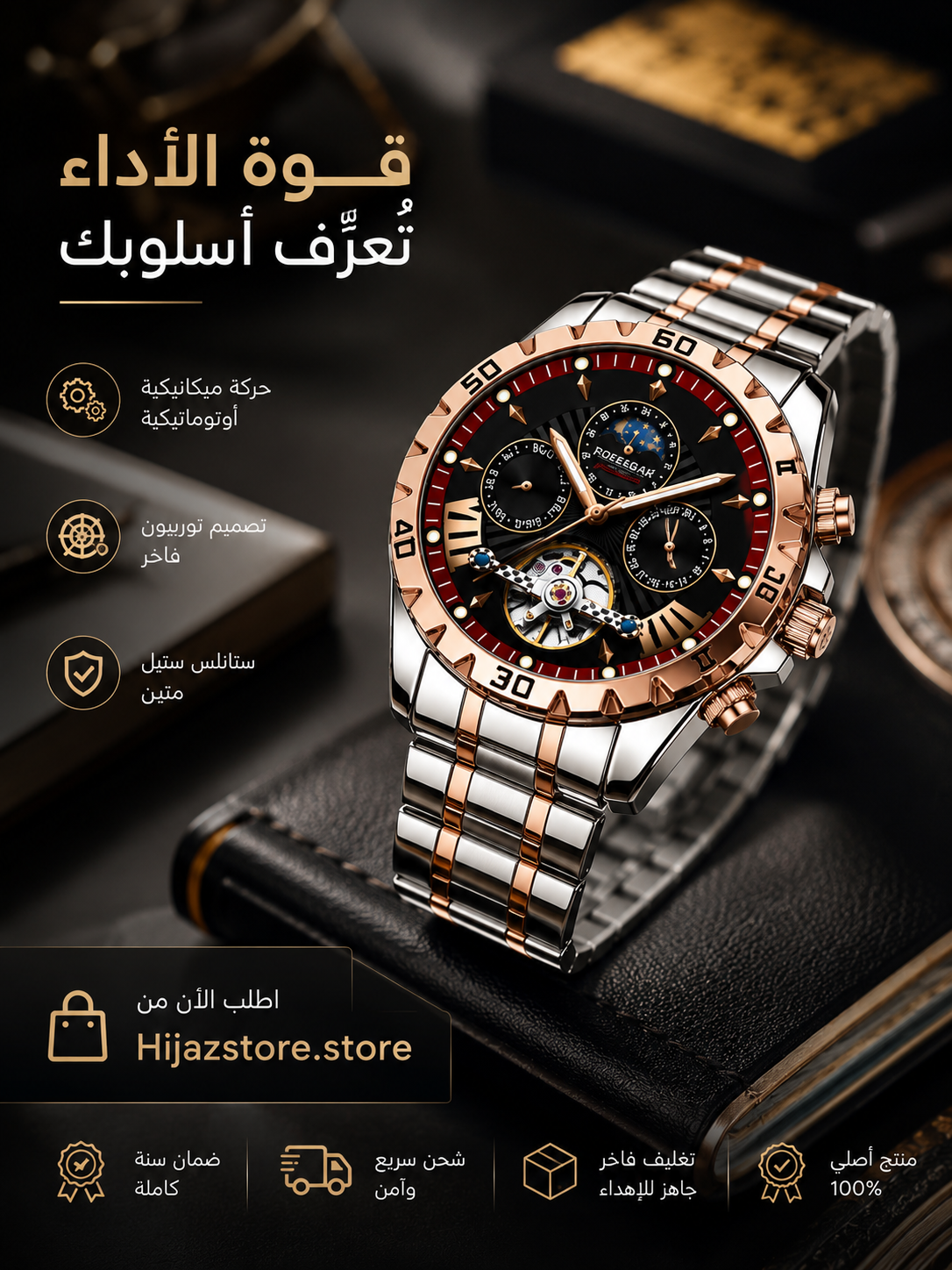 POEDAGAR 1410 | Luxury Automatic Watch بُوداغار 1410 | ساعة أوتوماتيكية فاخرة